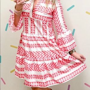Bell sleeve/ Aztec Print Dress